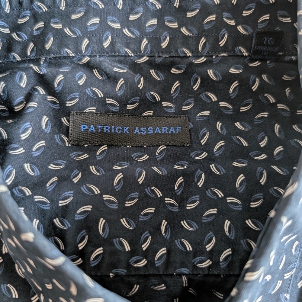 PATRICK ASSARAF Navy Patterned Shirt - Picture 7 of 13